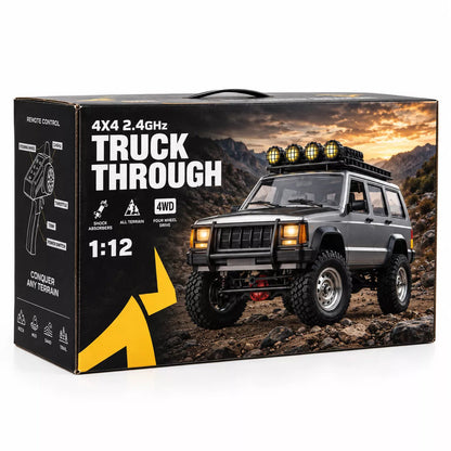 Hobby Grade RC Crawler Off-Road Truck with 2.4GHz Remote, LED Lights & Rechargeable Battery 1:12 Scale Remote Control Truck
