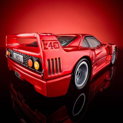 HotWheels RLC Ferrari F40 Sports Car With Diteling Diecast Model 1:64 Scale Color -Red Line Club Opening Rear Clamshell With Engine Detail And Front Bonnet Premium Car