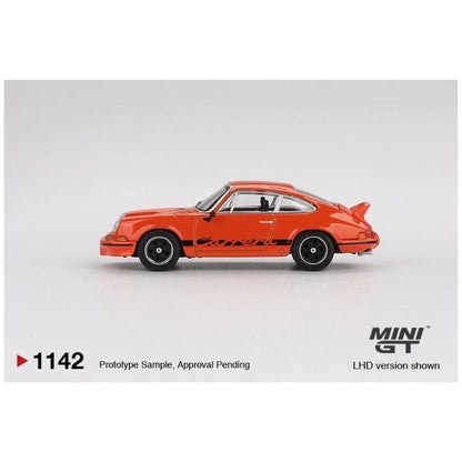 Mini GT #1142: Porsche 911 Carrera RS 2.7 Tangerine with Black Livery 1:64 Scale