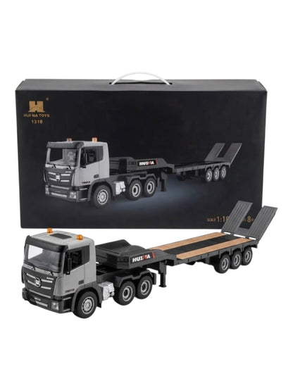 Huina 1318 1:18 RC Tractor Truck 9CH Remote Control Cars with Flatbed Trailer Assembled and Painted Hobby Model