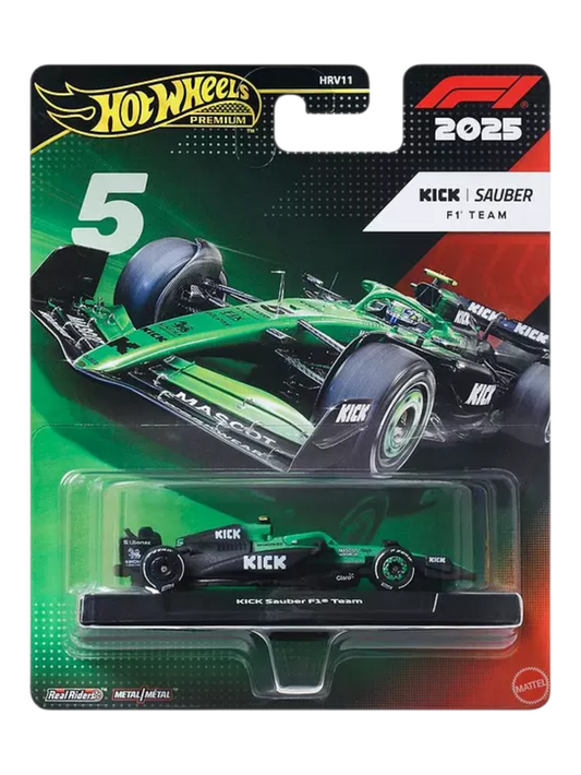 HotWheels 2025 Kick Sauber F1 Team Imported Premium 1:64 Scale No.5