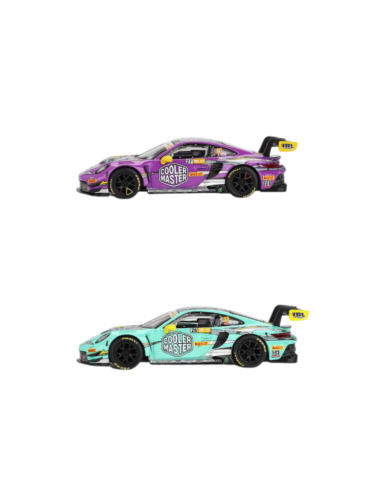 Mini GT Porsche 911 GT3 R (2023 FIA GT World Cup 70th Macau Grand Prix HubAuto Racing) Combo 1:64 Scale