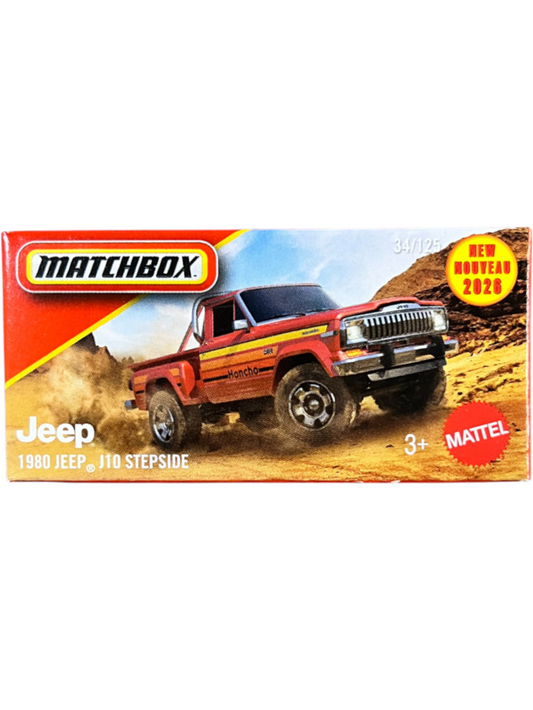 Matchbox Power Grabs - 1980 JEEP J10 Stepside - 1:64 Scale no-34