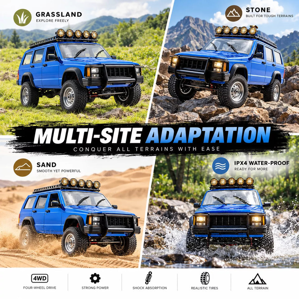 Hobby Grade RC Crawler Off-Road Truck with 2.4GHz Remote, LED Lights & Rechargeable Battery 1:12 Scale Remote Control Truck