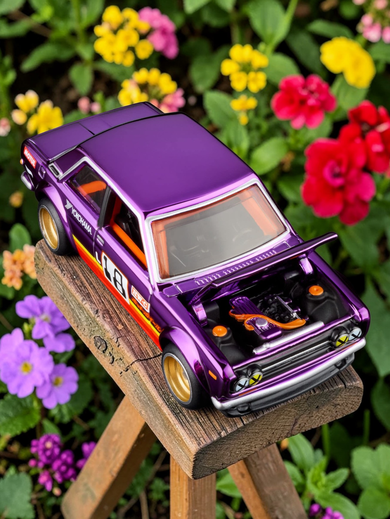 Hotwheels Classic RED Line  '71 Datsun 510 Die-cast Car 1:64 Scale-Premium Metal    Collectible For Car Lovers