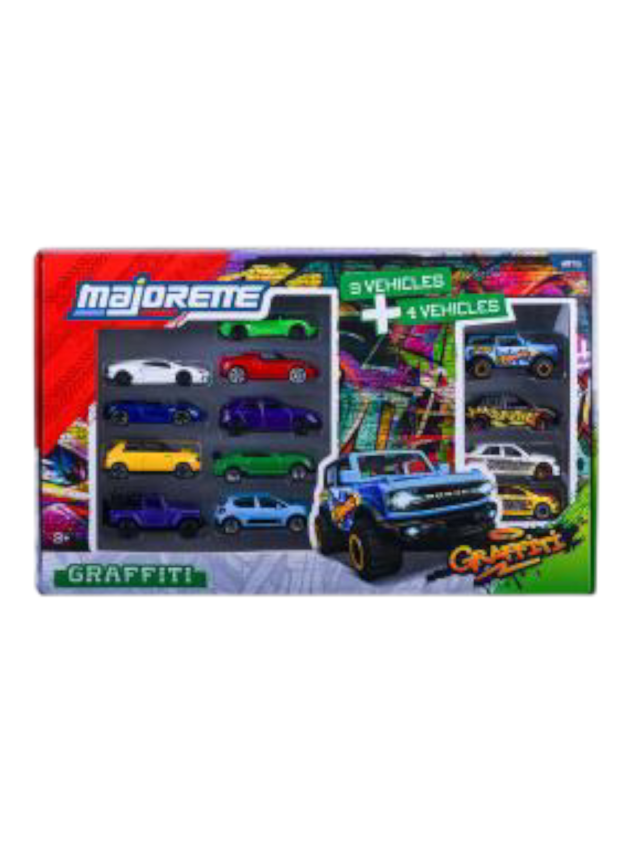 Majorette Graffiti 9 vehicles/ 4 vehicles premium car 1:64 Scale 8504106000