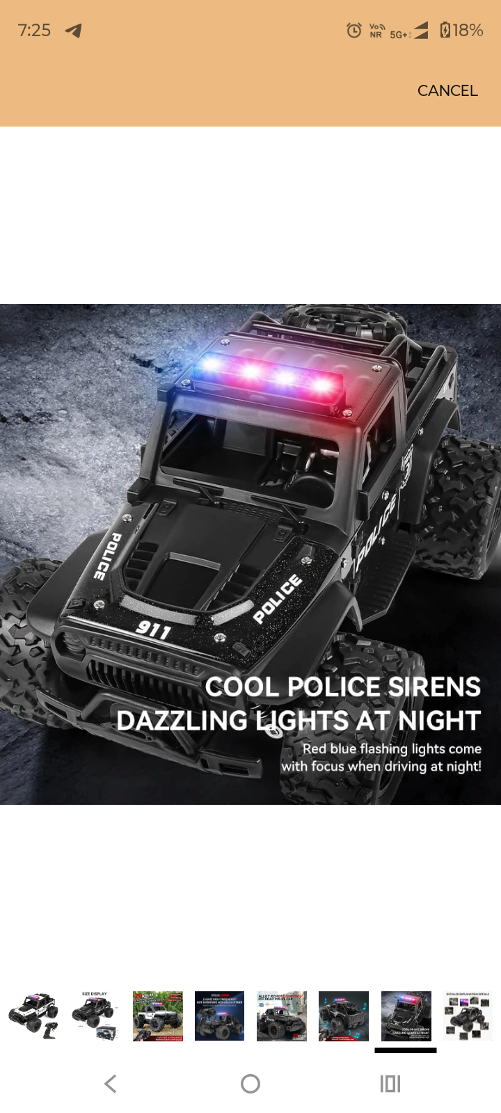 TOY BOL 1:16 Scale RC Police Truck with 2WD, Shock Absorbers, Rubber Tires, LED Light & Police Sound Speed 20 KM/H No,TB-RC08
