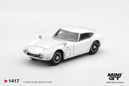 PRE-ORDER Mini GT. 1417 TOYOTA 2000GT PEGASUS WHITE Diecast Model Box / Blister (Eta-Feb 2027)
