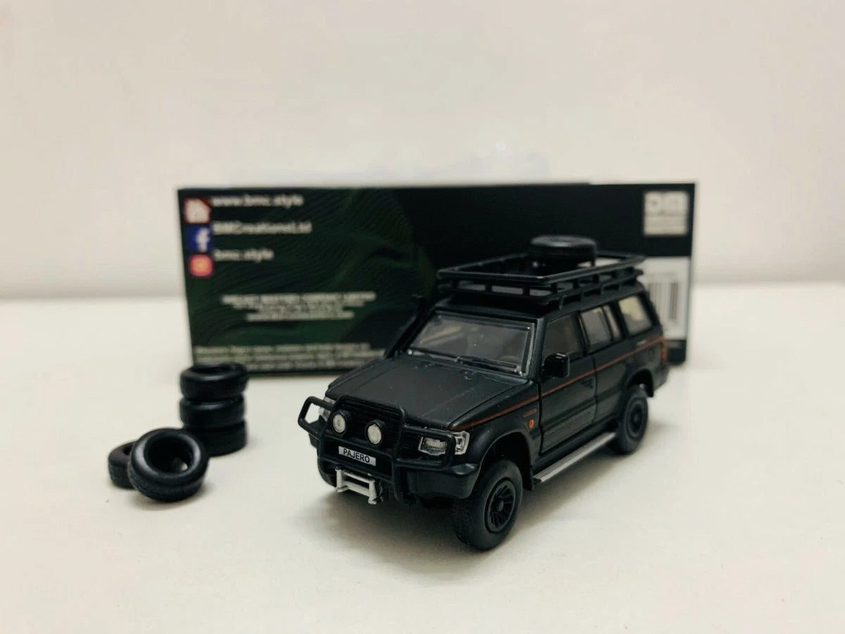 BM Creations Junior Mitsubishi Pajero (Black) 1/64 Scale Diecast Miniature Car