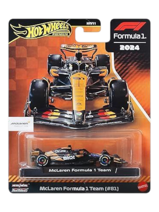 HotWheels Formula 1 (F1) 2024 Mclaren Formula 1 Team (#81) Imported Premium 1:64 Scale