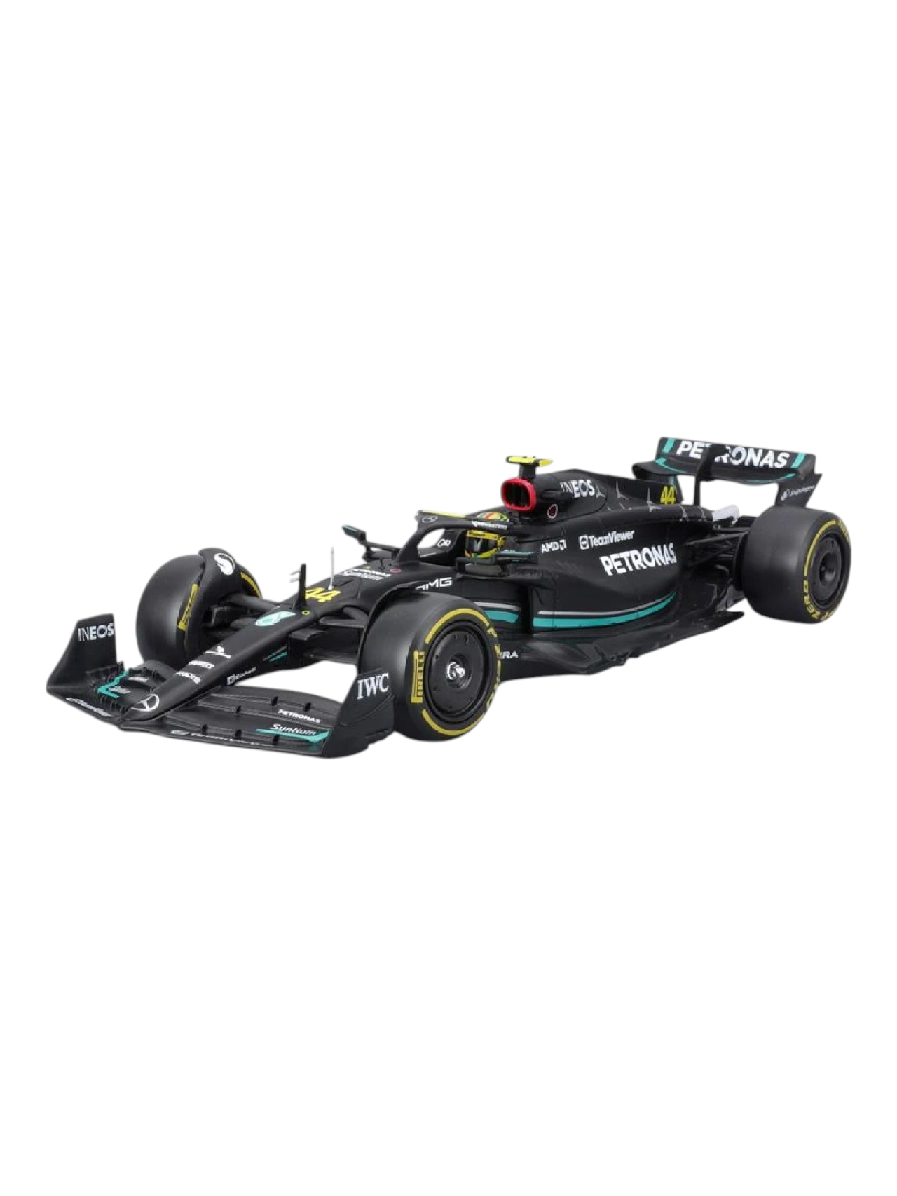 Bburago Formula 1 (F1) AMG Petronas F1 W14 E Performance #44 Lewis Hamilton Diecast 1:24 Scale (With Acrylic Case)