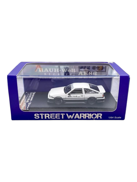 Street Warrior Toyota AE86 Rauh-Welt Premium Diecast 1:64 Scale (With Acrylic Case)