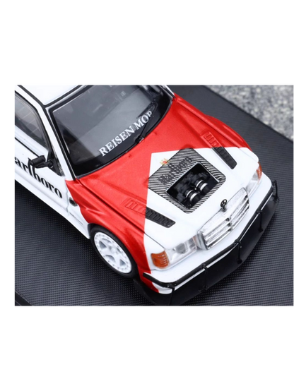 Rhino Model Mercedes W201 190E Marlboro Livery Premium Diecast 1:64 Scale (With Acrylic Case)