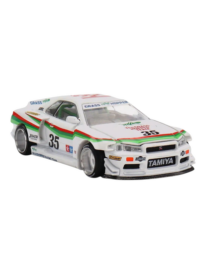 Mini GT Tamiya x Kaido House Collaboration Nissan Skyline GT-R (R34) "The Grasshopper" 1:64 Scale