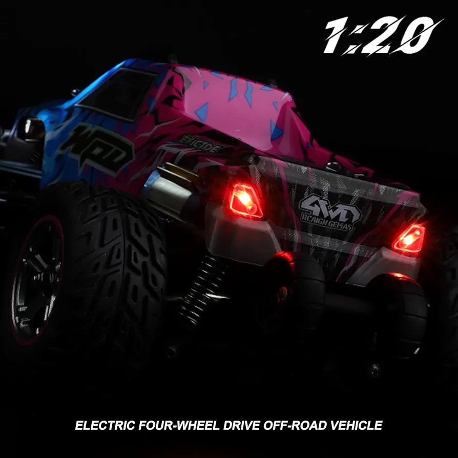 WL TOYS 204006 RC Car, 2.4GHz 1:20 Scale Remote Control Car, 4WD 50KM/H High Speed RC Cars, All Terrain Off-Road RC Truck with LED Light and Rechargeable Battery for Adults