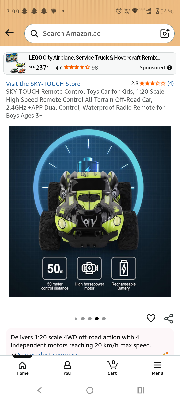 Epoch Racing 1:20 Scale RC Off-Road Buggy – 2.4GHz Remote Control Car, APP Control Full Function, Car