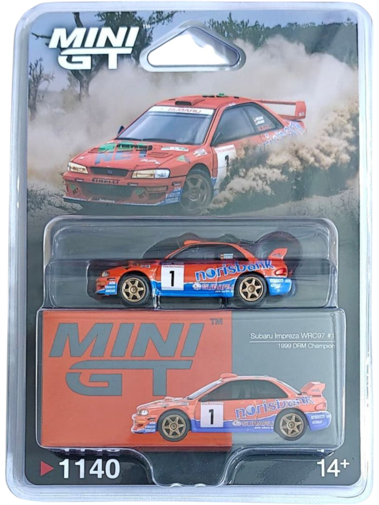 Mini GT #1140: Subaru Impreza WRC97 #1 1999 DRM Champion
