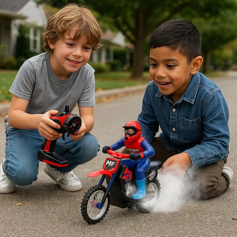 Crazon 333 RC Smoking Remote Control Motorcycle 2.4GHz 4ch Channel, LED Light, Flexible Turns High Speed With Full Spring Suspension