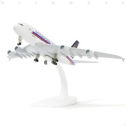 Aircraft Singapore Airlines A380 Airbus 9V-SKA Diecast Airplane (No.307) Model 22cm" Scale  Display Stand With Landing Wheels