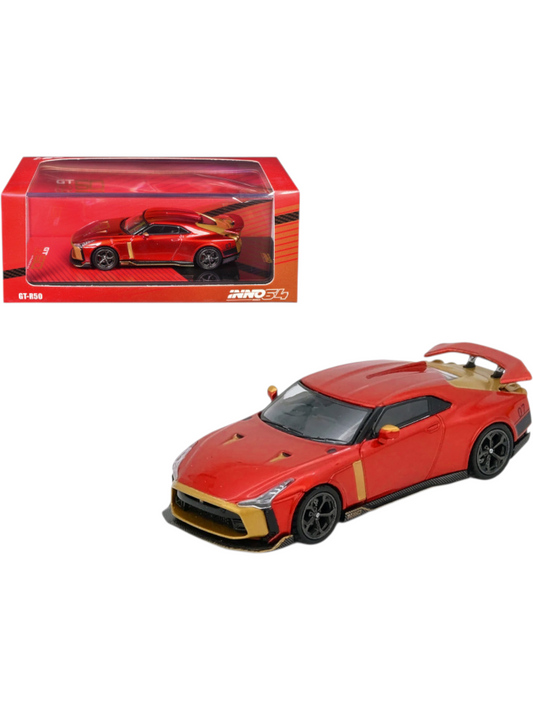 INNO64 Nissan-R50 GT-R by ITALDESIGN 1:64 Scale diecast Model IN64-R50-RED