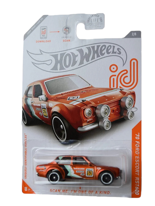 Hotwheels id 70 Ford Escort rs1600 Imported Mainline 1:64 Scale GJP05-D7C5