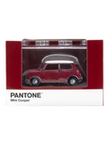 TINY PANTONE Mini Cooper Diecast Model Car – Classic Red Mini | Vintage Collectible Toy with Display Box 1:50 Scale