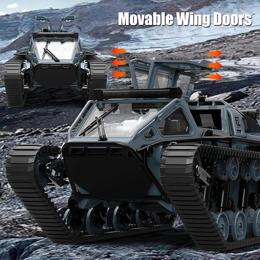 JJRC Ripsaw EV3-F4, 2.4Ghz Remote Control Crawler High Speed Tank, Off-Road RC Tracked Vehicles 360°Pirouette Drifting Car 2×1.5V Battery ( Not Included ),USB Charger included 1:16 Scale