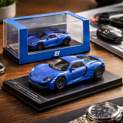Postercars Hypercar League Collection Porsche 918 Spyder 1:64 Scale / Sapphire Blue Metallic (No 18 )
