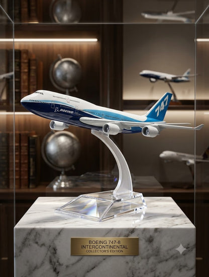 Aircraft model Boeing 747 Diecast metal Aircraft Airplane With Acrylic Display Stand 16cm, Premium Quality Material.