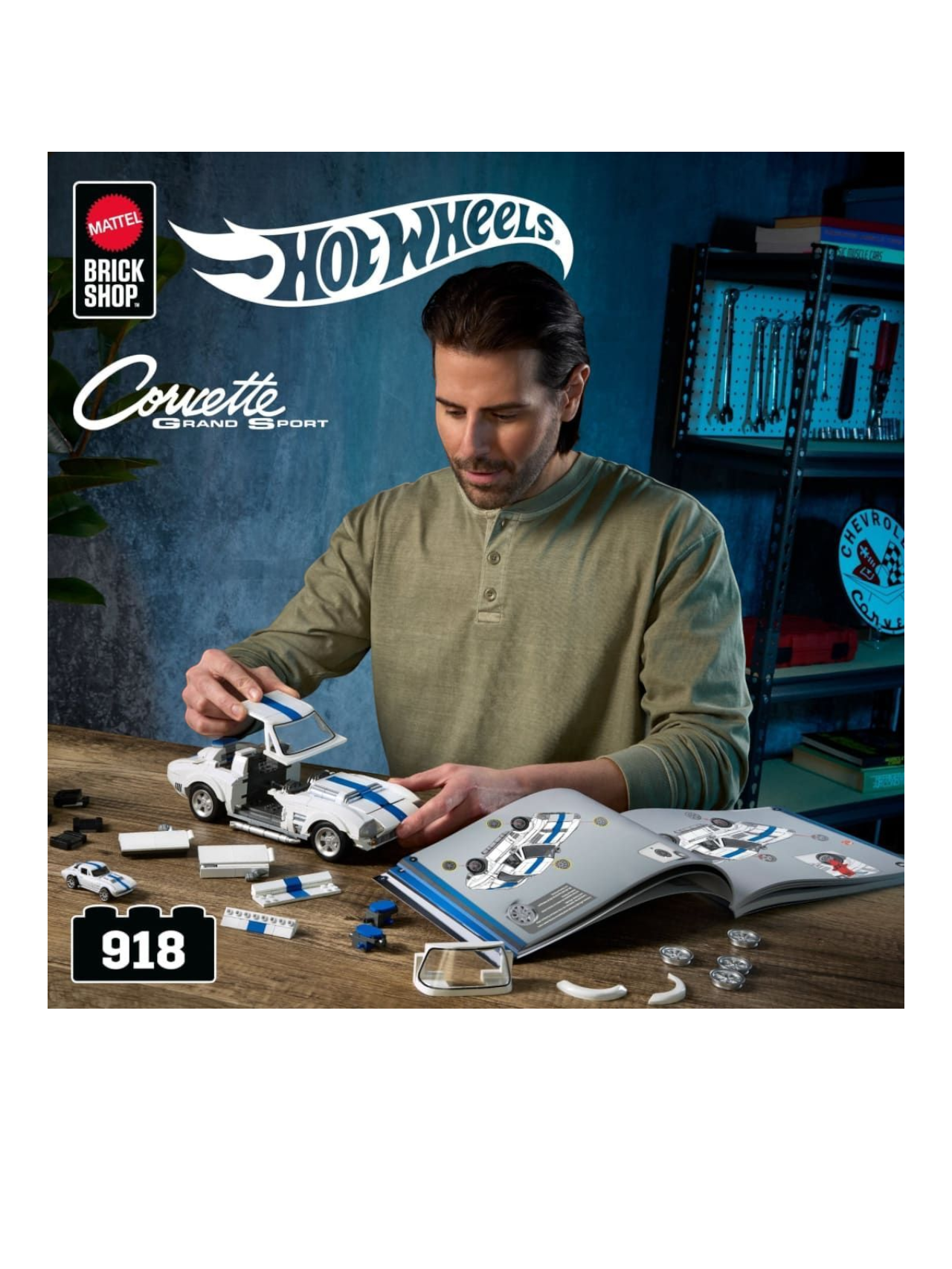 HotWheels Elite Series Corvette Grand Sports Imported Brick Shop 1:16 Scale