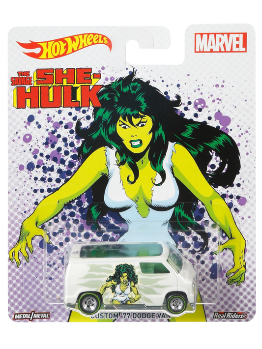 HotWheels Marvel The Savage She-Hulk Custom 77 Dodge Van Imported Premium 1:64 Scale