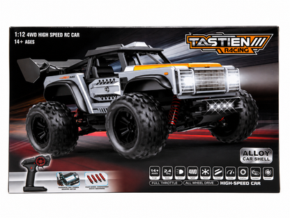 Tastien Racing 4WD High-Speed RC Off-Road Truck 2.4GHZ Remote Control Rechargeable battery Included Absorber Suspension 1:12 Scale RC