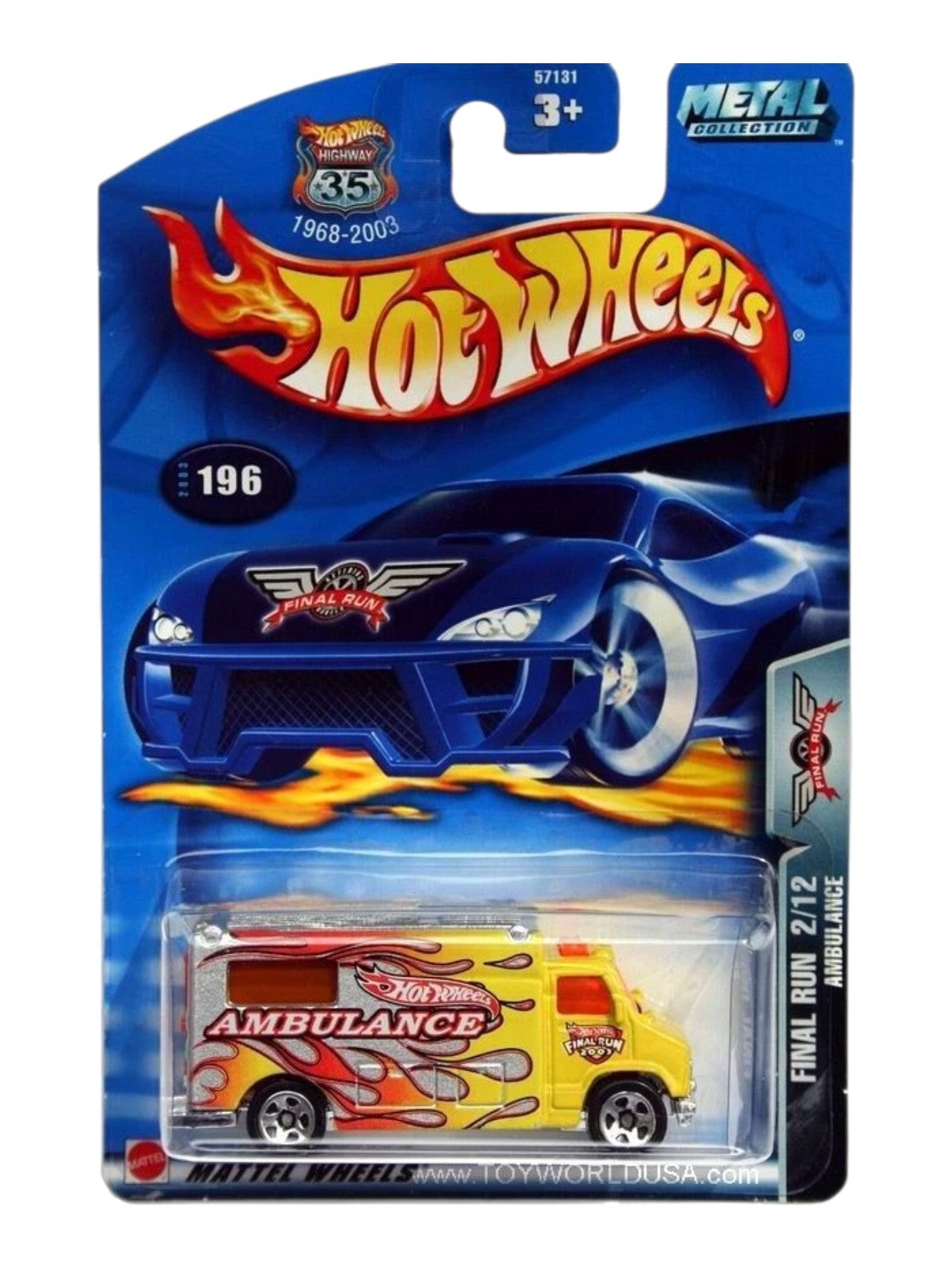 HotWheels Final Run Old Card Imported Mainline 1:64 Scale ( Ambulance ) Diecast Model