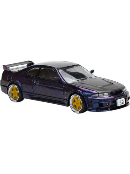 POP RACE Nissan Skyline GT-R R33 Purple 1:64 Die-Cast Car Model | PR64-256