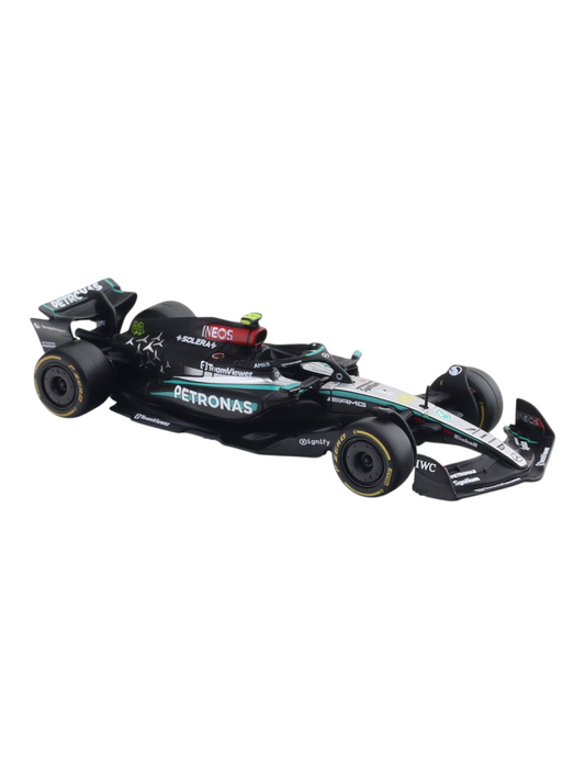 Bburago MERCEDES AMG PETRONAS 2024 Formula 1 (F1) W15 E Performance no 44 Lewis Hamilton 1:43 Scale (With Acrylic Case)