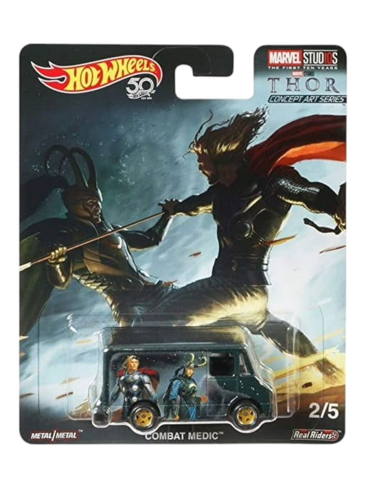 HotWheels Marvel Studios The First Ten Years Thor Concept Art Series Combat Medic Imported Premium 1:64 Scale