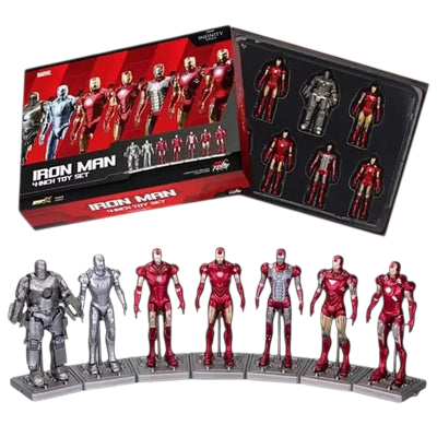 Marvel Studios : The Infinity Saga 4 Inch Scale Iron Man Collection Figures Set of 7 by ZD Toys