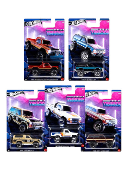 Hotwheels Tubular Trucks Set of 5 Imported Mainline Card Art 1:64 Scale
