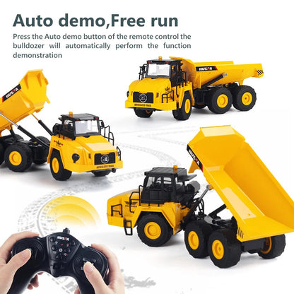 Huina Toys 1553 Remote Control Truck RC Dump Truck With 11 Functions 3.7V 900mAh (Rechargeable) Bettery Remote Power 2 x AA batteries (not included) 1:16 Scale Control Distance: 20–30 meters