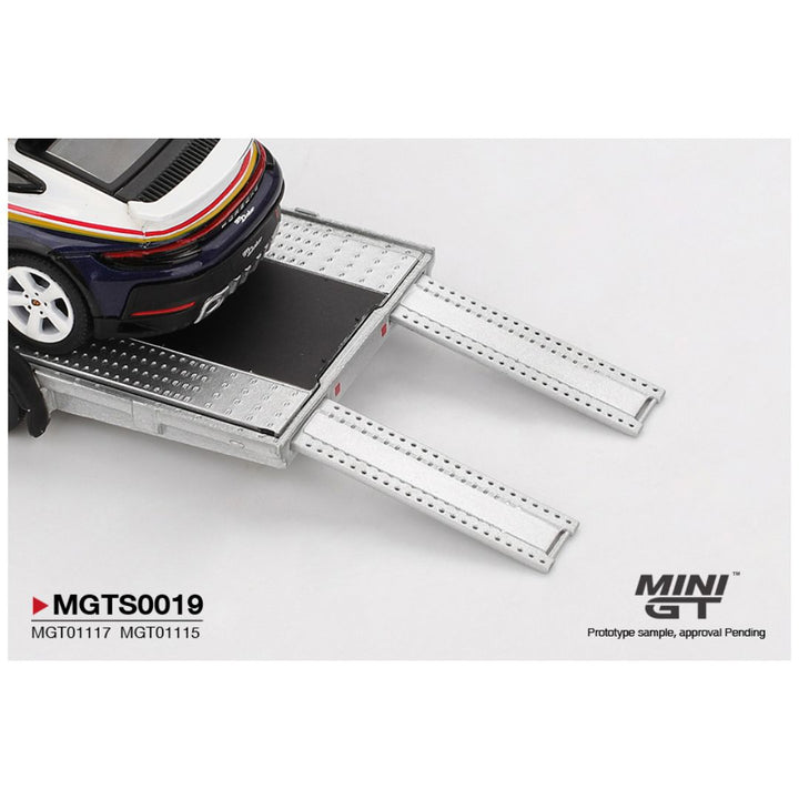Mini GT #S0019: Porsche 911 Dakar #718 / Volkswagen ID. Buzz Porsche Centrum Gelderland Roughroads Set Imported 1:64 Scale