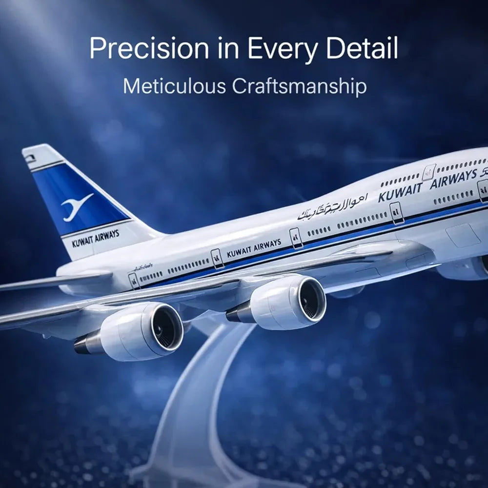 Aircraft Model Western Era Kuwait Airways B747 1:300 Scale Model | 16cm Metal  Airplane (Code 129)