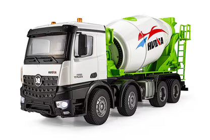 Huina Toys 1537 Concrete Mixer Truck 12 Function 2.4GHz Remote control (RC) Construction Vehicle with Rotating Drum, LED Lights & Rechargeable Battery 1:14 Scale