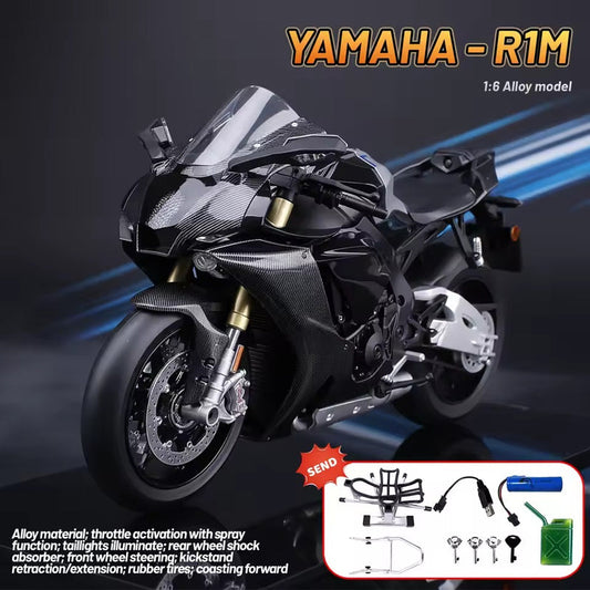 YAMAHA R1M Alloy Mode Front Wheel Bracket Rear Wheel Bracket, Charging Line Power Supply Water bottle Imported 1:6 Scale Baike