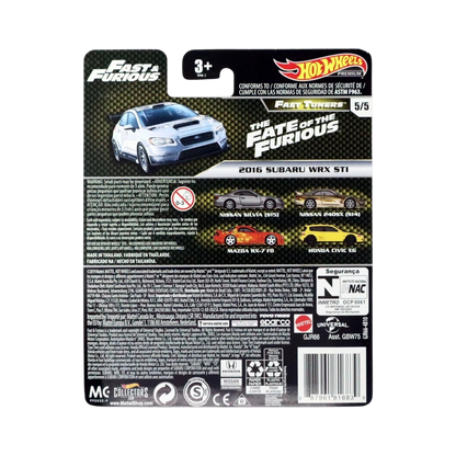 Hot wheels premium fast & Furious fast Tuners 2016 subaru wrx STI scale 1:64