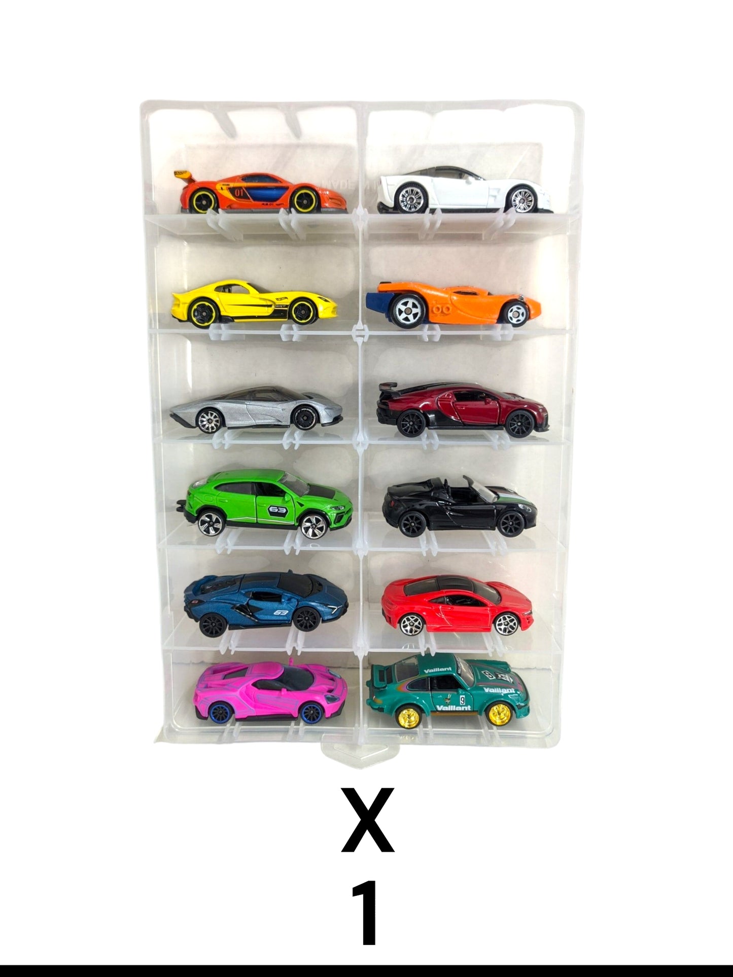 Loose Car Plastic Case For Hotwheels Storage protector Hold 12 Cars (car not included)