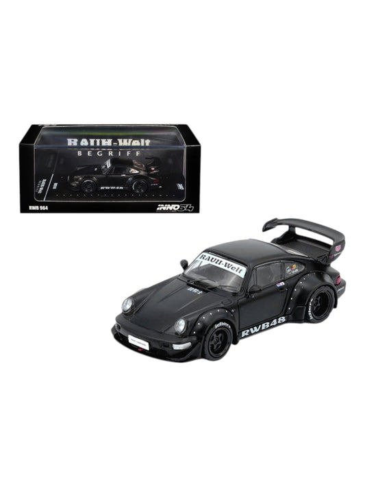 INNO64 PORSCHE RWB 964 Black Matt 1:64 Scale Mattel Diecast IN64-RWB964-BM