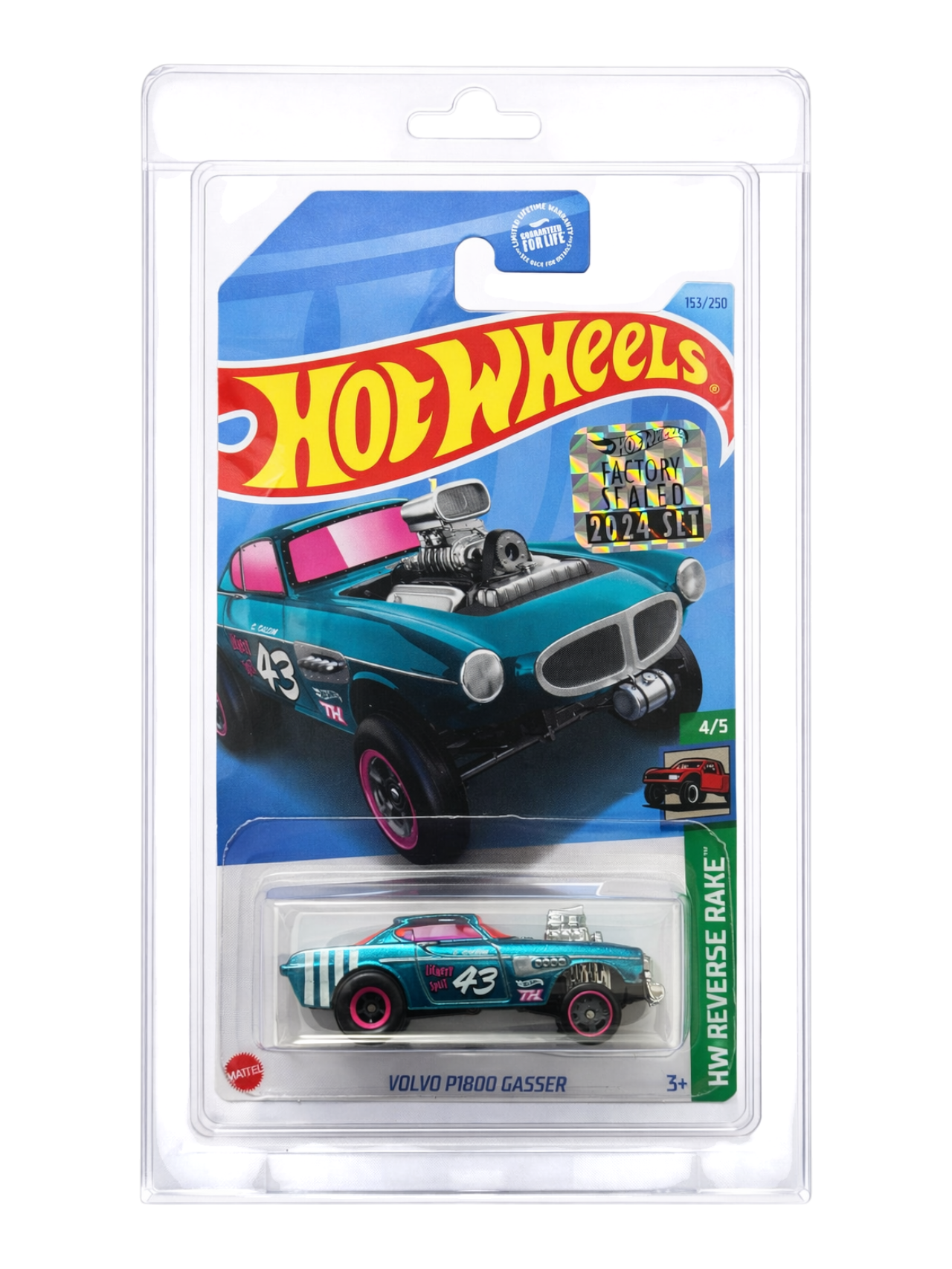 HotWheels 'VOLVO P1800 GASSER' Imported Mainline 1:64 Scale Super Treasure Hunt (With protector)