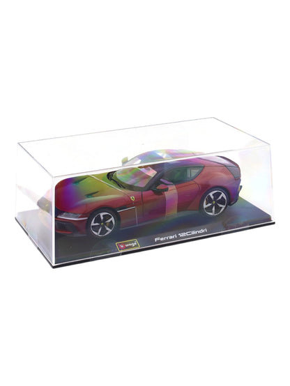 Ferrari 12 Cilindri Red Bburago Licensed Diecast Scale Model Car with Acrylic Cover 1:24 Scale