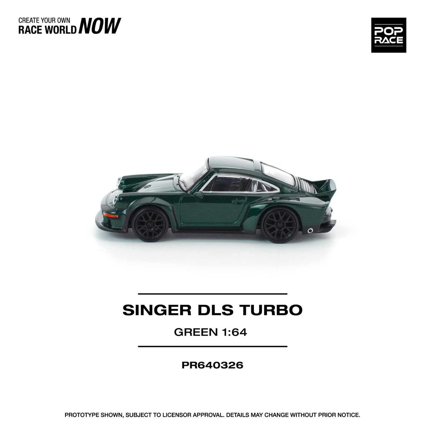 (PR640326) POP RACE SINGER DLS TURBO ROAD GREEN Diecast Model 1:64 Scale