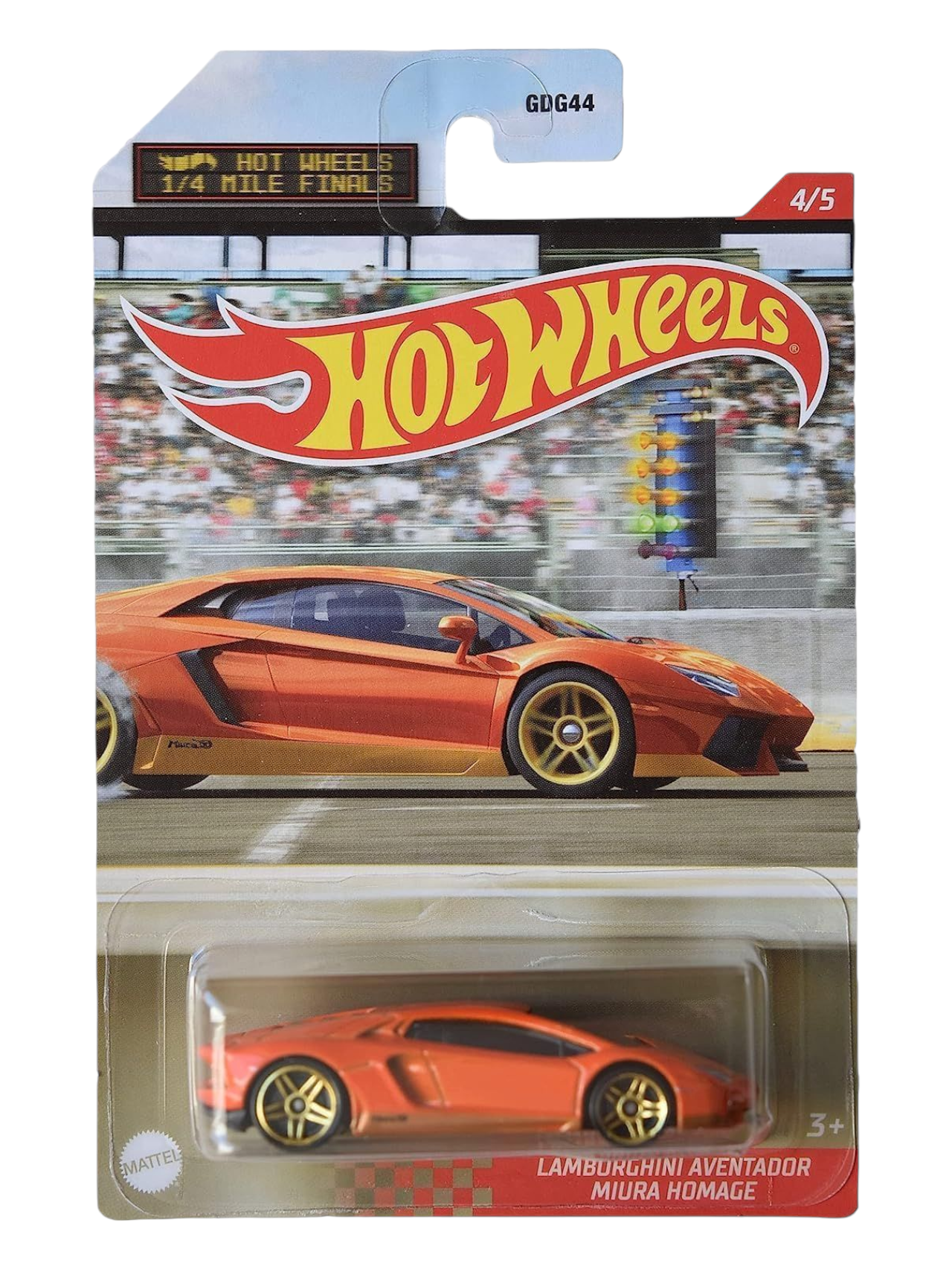 HotWheels 1/4 Mile Finals Lamborghini Aventador Miura Homage Imported Mainline Card Art 1:64 Scale